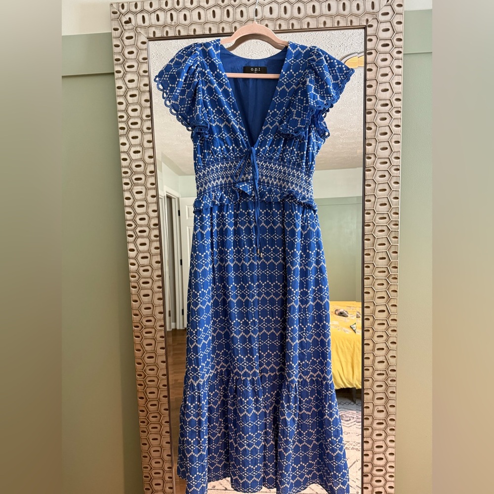 Blue embroidered Women's Dress